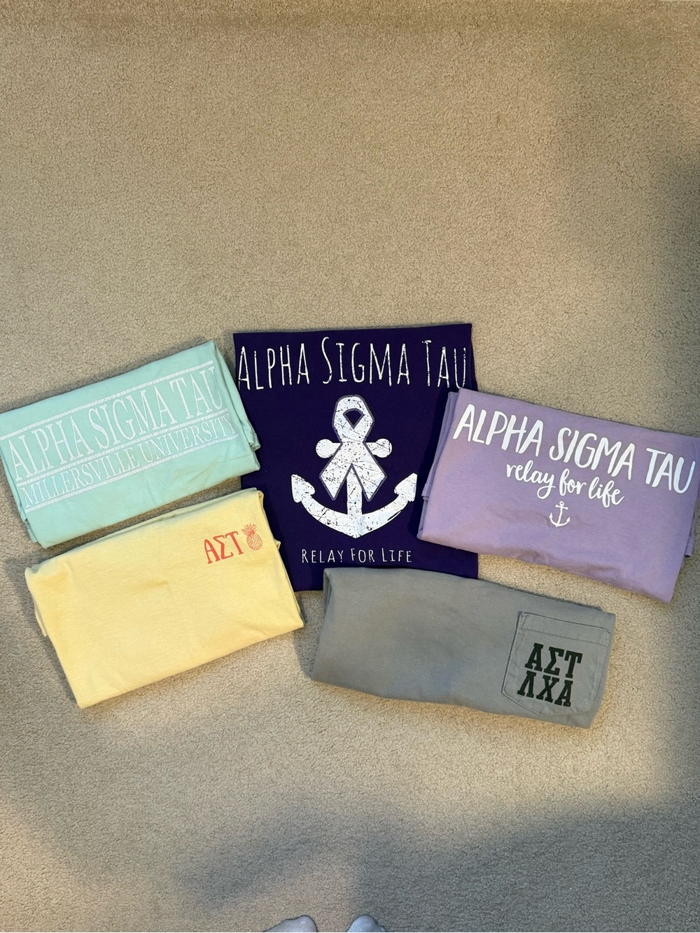 Alpha Sigma Tau Tee Shirt Bundle - Multiple Colors